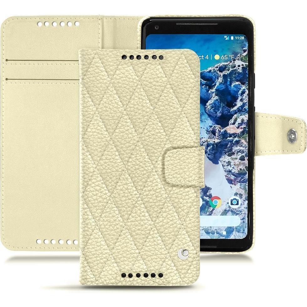 Noreve Lederschutzhülle Wallet (Google Pixel 2 XL), Smartphone Hülle, Weiss