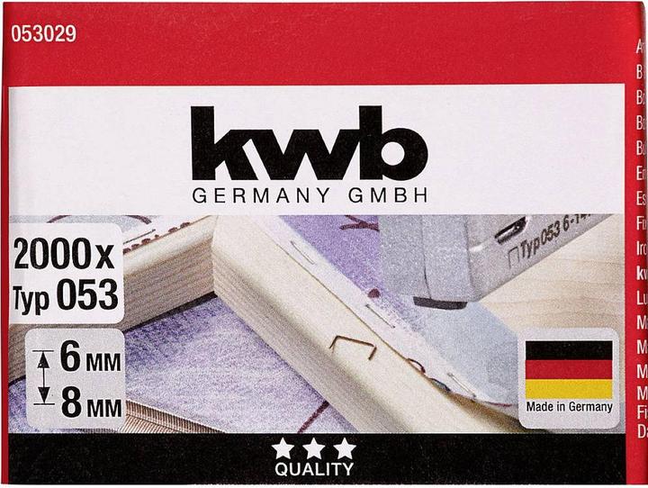 Image du produit kwb 2000-Agrafes Sort. 6/8 mm