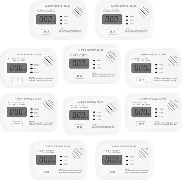 Produktbild Wiltec 10x CO Melder Display Kohlenmonoxid Gasmelder Gaswarnanlage Warnmelder