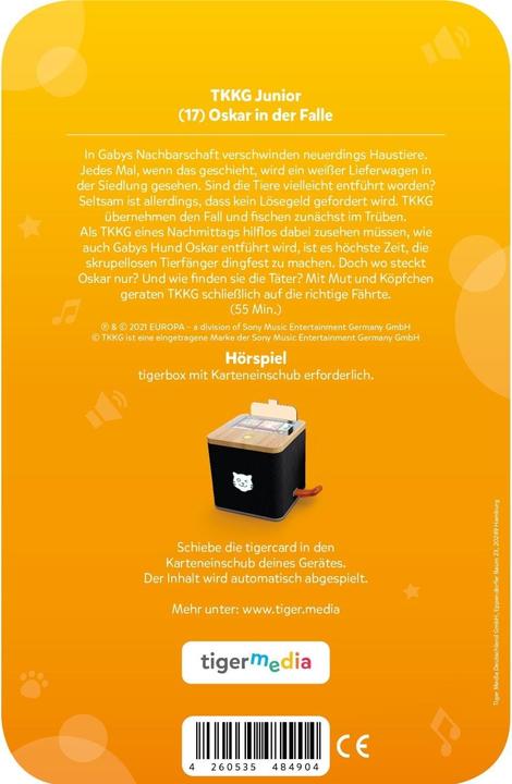 Image du produit Tigermedia tigercard - TKKG Junior - 17 : Oskar dans le piège (Allemand)