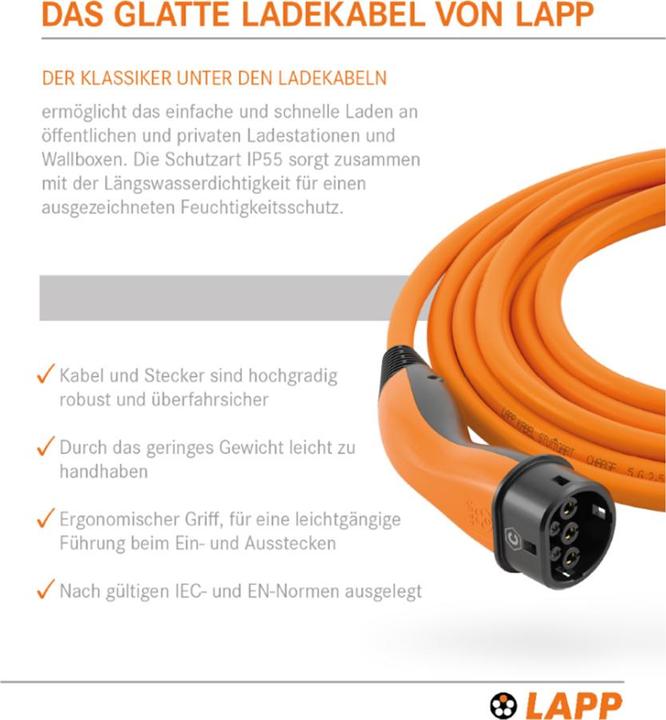 Image du produit Lapp Mobility EV-TYP2 (Type 2, 7.40 kW, 32 A, 5 m)