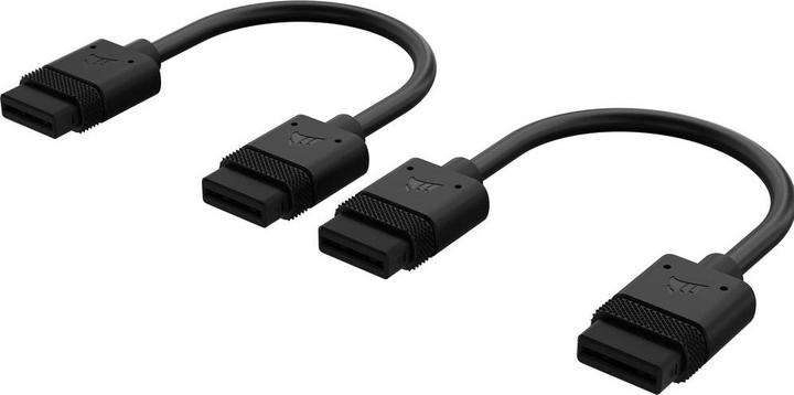 Productafbeelding Corsair iCUE LINK kabel, 2x 100mm met rechte connectoren, zwart