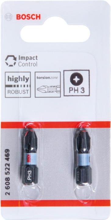 Actual product image Bosch Professional Zubehör PRO Phillips impact bit, PH3, 25 mm, 2 pcs.