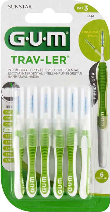 GUM Interdental brushes Trav-Ler 1.1 mm green 6 pieces (6 x, 1.10 mm)