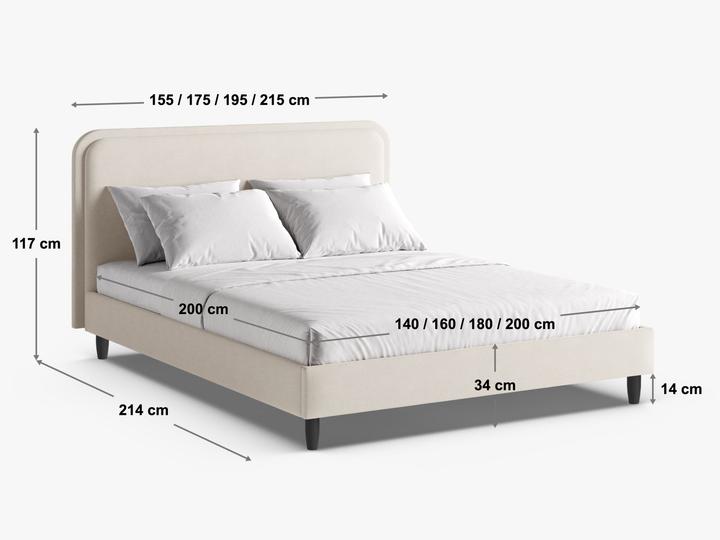 Actual product image Micadoni Storage Bed With Headboard, "Aveline", Navy Blue, 214x175x117 Made in Europe (160 x 200 cm)