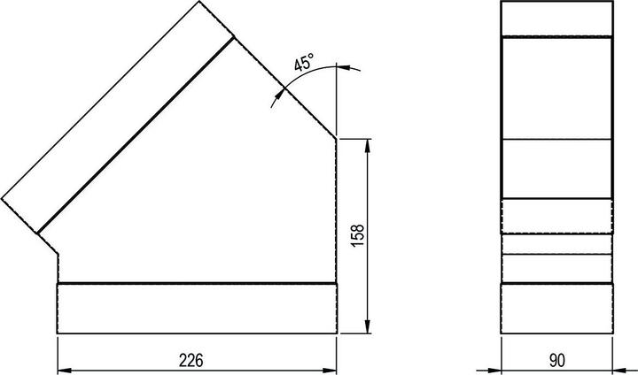 Immagine prodotto Hastrag Gomito 45/90° per canale piatto
