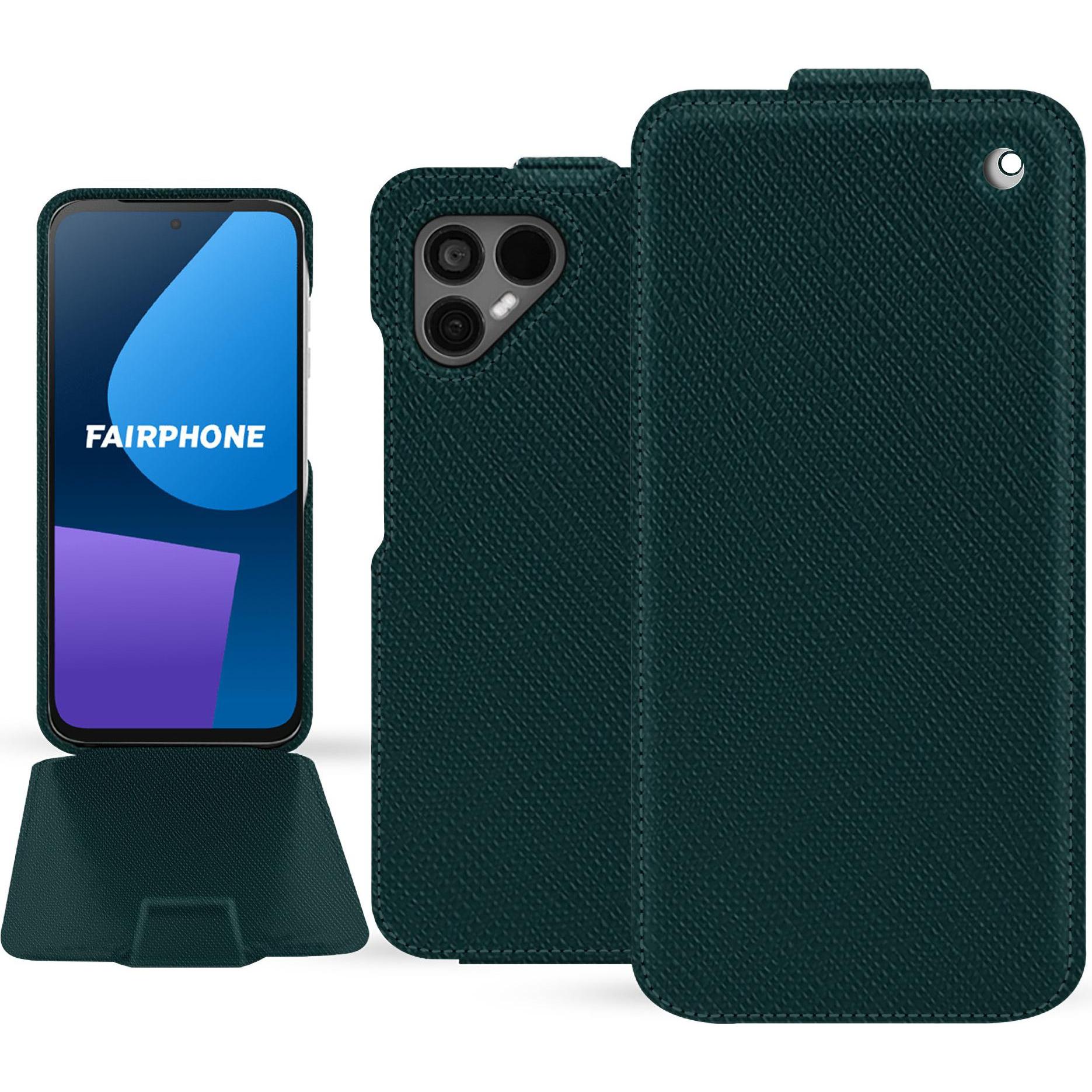 Noreve Lederschutzhülle vertikal (OnePlus 5), Smartphone Hülle, Grün