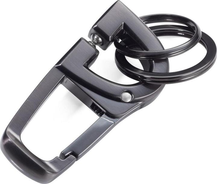 Image du produit Troika D-CLICK Porte-clés avec 2 anneaux pour clés, fermoir "clic", gris brillant