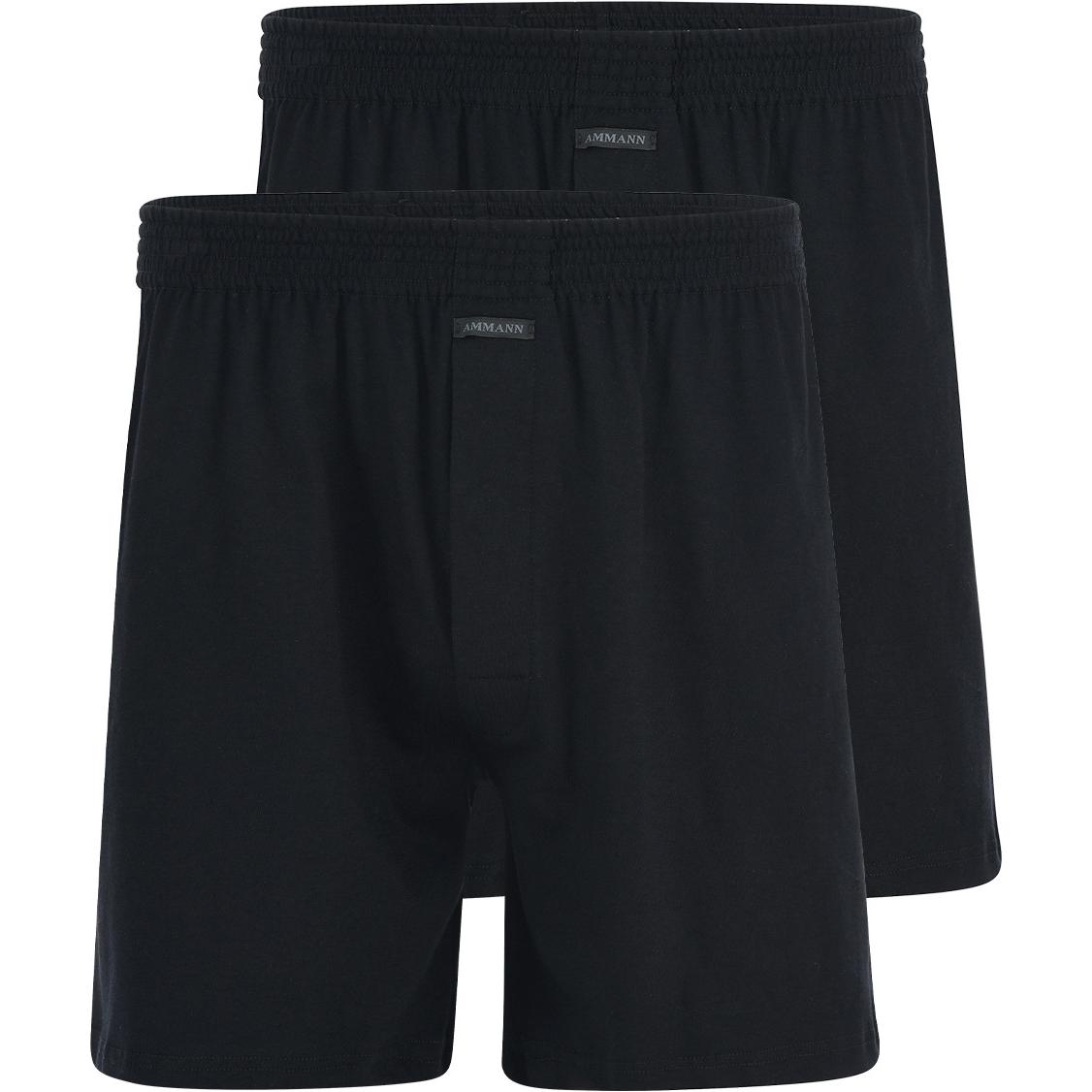 Ammann, Herren, Unterhosen, 2er Pack Basic Boxershort, Schwarz, (L, 2er Pack)