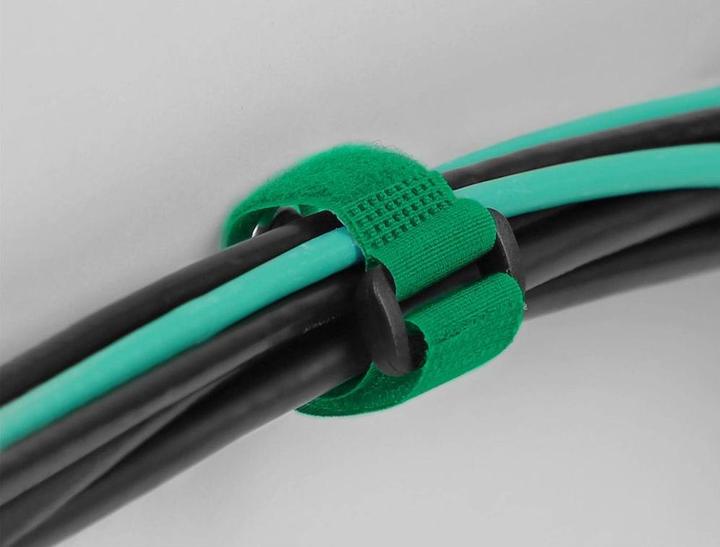 Actual product image Delock Velcro cable tie with loop and fixing eye L 150 x W 20 mm green 5 pieces (Velcro cable ties, 150 mm, 5 pcs.)
