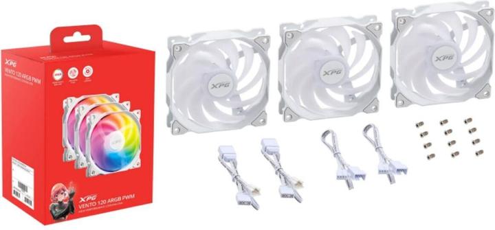 Image du produit Adata Ventilateur XPG VENTO 120 (1*120mm ARGB Fan 3 pack) blanc retail (120 mm, 3 x)