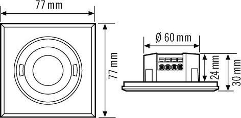 Actual product image Esylux Presence detector PDFLAT 30i/8 SW flush-mounted Dws (8 m)