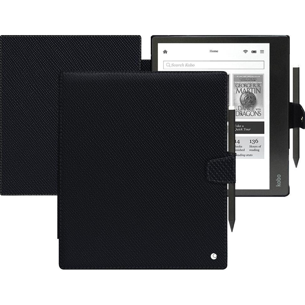 Noreve Lederschutzhülle horizontal (Kobo Elipsa 2E), Tablet Hülle, Schwarz