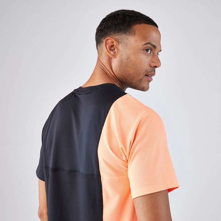 Image du produit Kuikma T-shirt de padel manches courtes respirant Homme - Dry Noir orange (M)