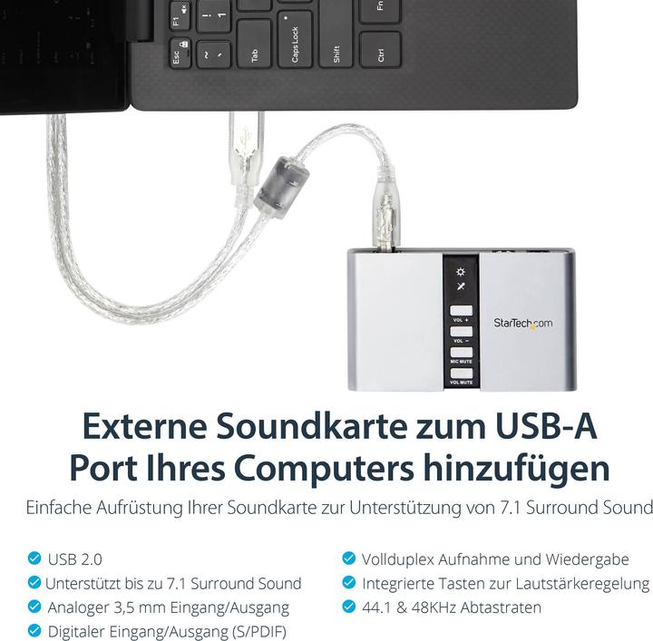 Actual product image StarTech 7.1 Channel USB Sound Card (USB 2.0)