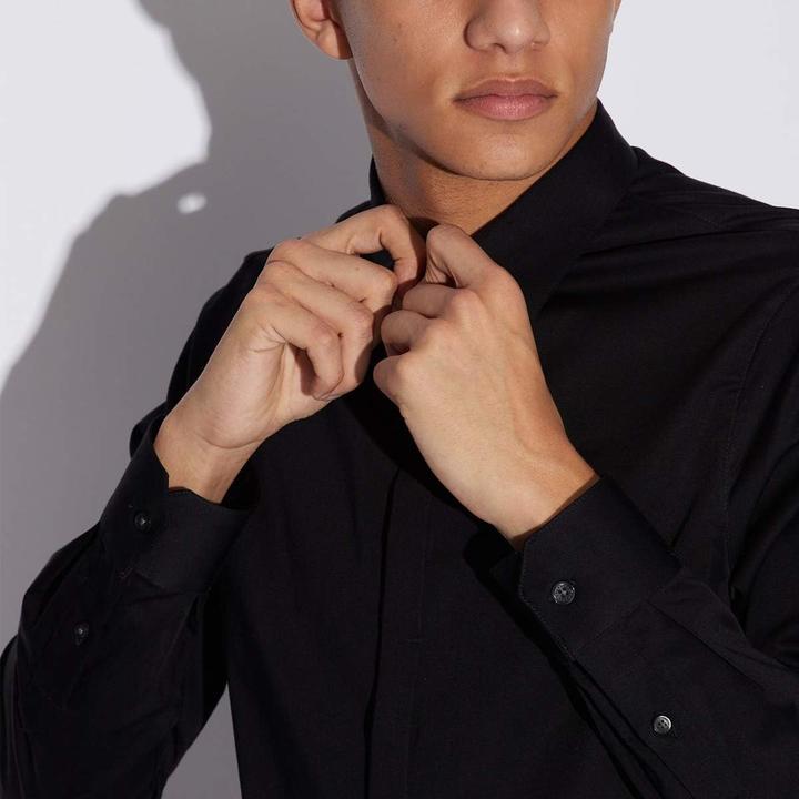 Produktbild Armani Exchange Intelligentes Stretch-Satin Freizeithemd (L)