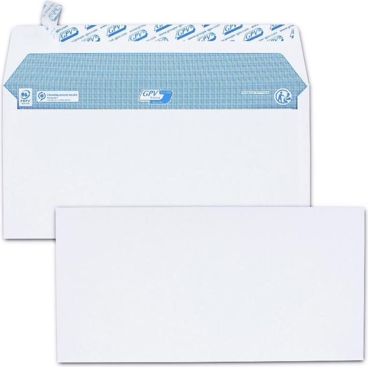 Produktbild GPV Briefumschl„ge, DL, 110 x 220 mm, weiá, ohne Fenster (110 x 220 mm, 200 x)