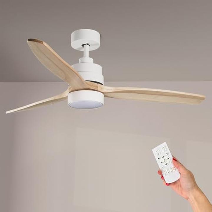 M Mimotec Deckenventilator mit LED-Beleuchtung, 6 Geschwindigkeiten, Timer und Sommer-Winter-Funktion