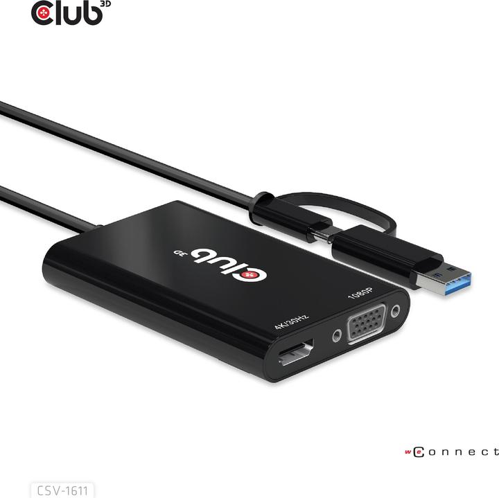 Produktbild Club 3D Club3D Adapter MiniDisplayport > DVI DualLink HDCP Off St/Bu (HDMI, USB Typ-C, VGA, 9.10 cm)