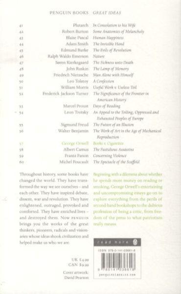 Produktbild Books v. Cigarettes (Englisch, George Orwell, 2008)