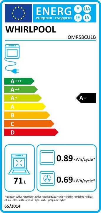 Energie-Label Whirlpool Piekarnik OMR 58CU1B netnet