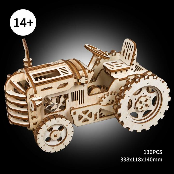 Actual product image Robotime Kit tractor with spring drive