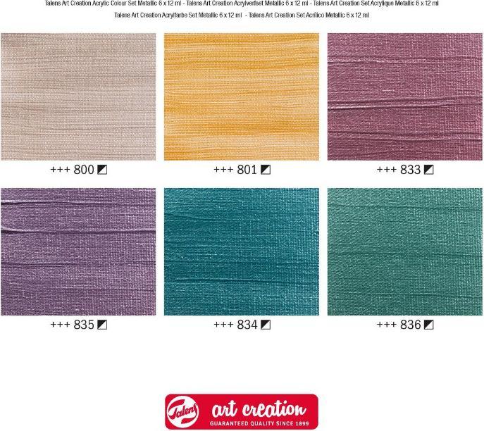 Produktbild Talens AKRYLMALK.METALLIC ARTCR.6x12ml (Metallic sortiert, 12 ml)