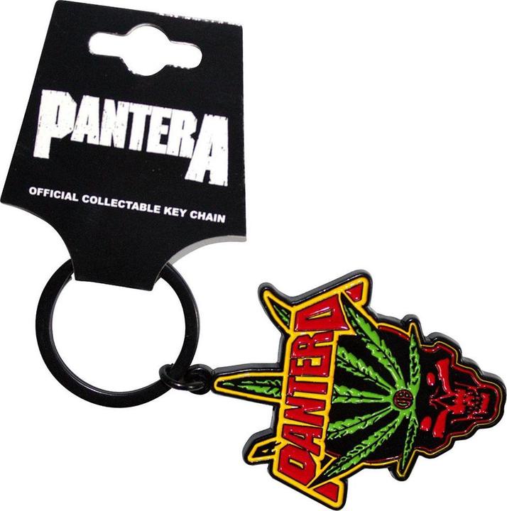 Actual product image Pantera Leaf Skull Keyring