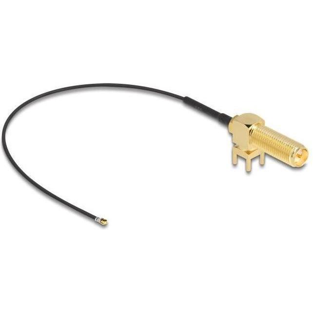 Delock Antennenkabel RP-SMA 90° PCB Buchse zum Einbau zu I-PEX Inc., MHF 4L Stecker 1.13 15 cm Gewindelän (Antennenkabel...
