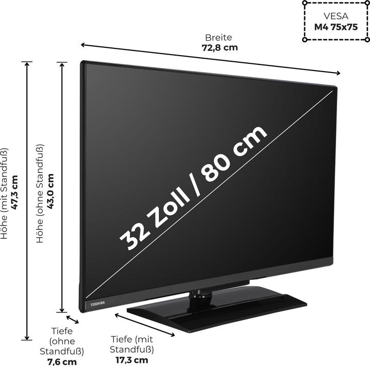 Immagine prodotto Toshiba 32LV3E63DA Tv Led 32' Full Hd (32", WL3C63DA, LED, Full HD)