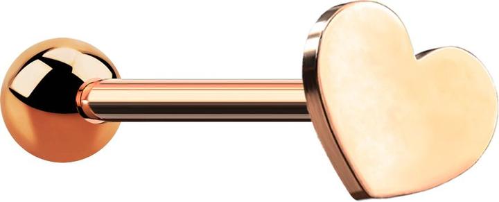 Immagine prodotto Star Piercing Micro Barbell rosegold mit Kugel und Herz (senza ottone, Acciaio chirurgico 316L)