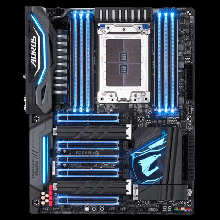 Actual product image Gigabyte AORUS X399 Gaming 7 (TR4, AMD X399, ATX)