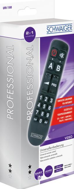 Produktbild Schwaiger 20 Tasten, 2x AAA (Universal Fernbedienung, Infrarot)