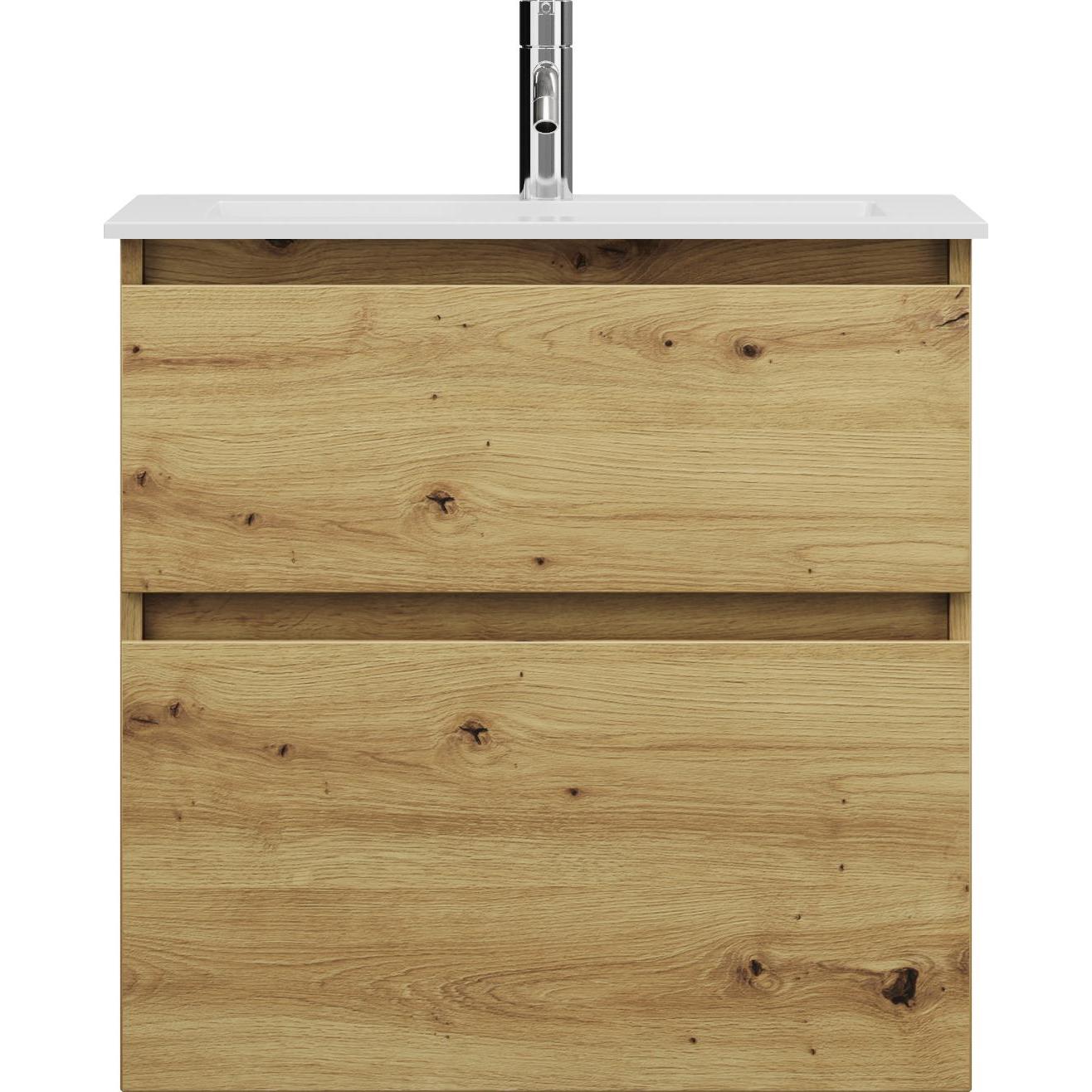 burgbad, Badmöbelset, Lin20 Mineralguss-Waschtisch Farbe Weiss Glänzend inklusive Waschtischunterschrank 2 Auszü