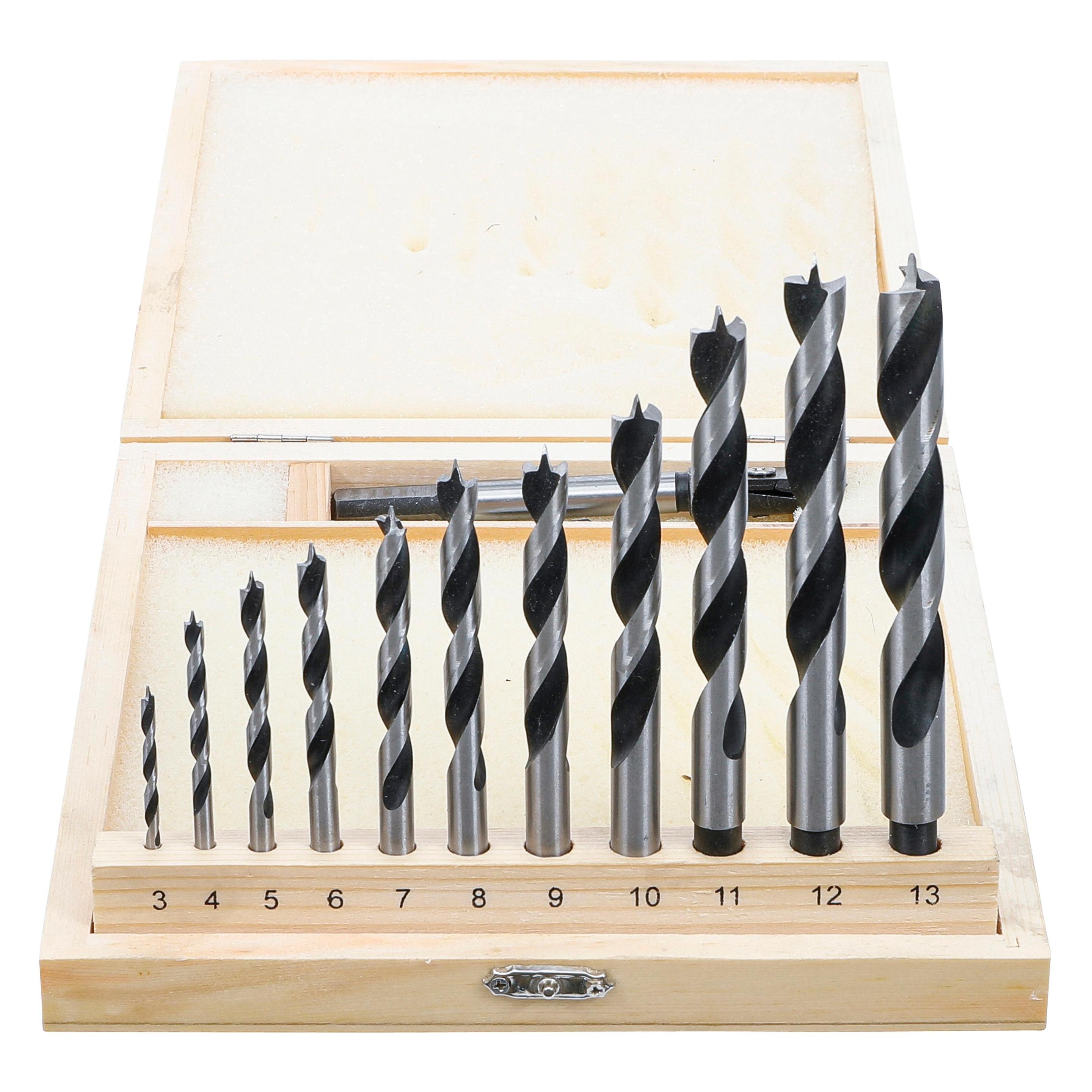 BGS Holzbohrer-/Zentrumbohrer-Satz 14-tlg. (10 Millimeter, 11 Millimeter, 12 Millimeter, 13 Millimeter, 15 Millimeter, 25 Millimeter, 3 Millimeter, 4 Millimeter, 45 Millimeter, 5 Millimeter, 6 Millimeter, 7 Millimeter, 8 Millimeter, 9 Millimeter) (50403)