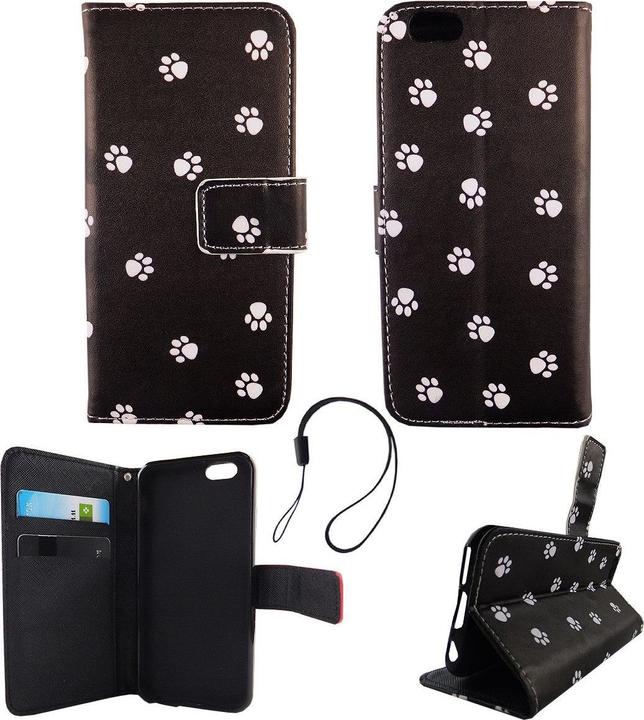 Produktbild König Design Schutz Hülle für Apple iPhone 6 / 6s Hundepfoten Tasche Case Cover Book Style (Apple iPhone 6)