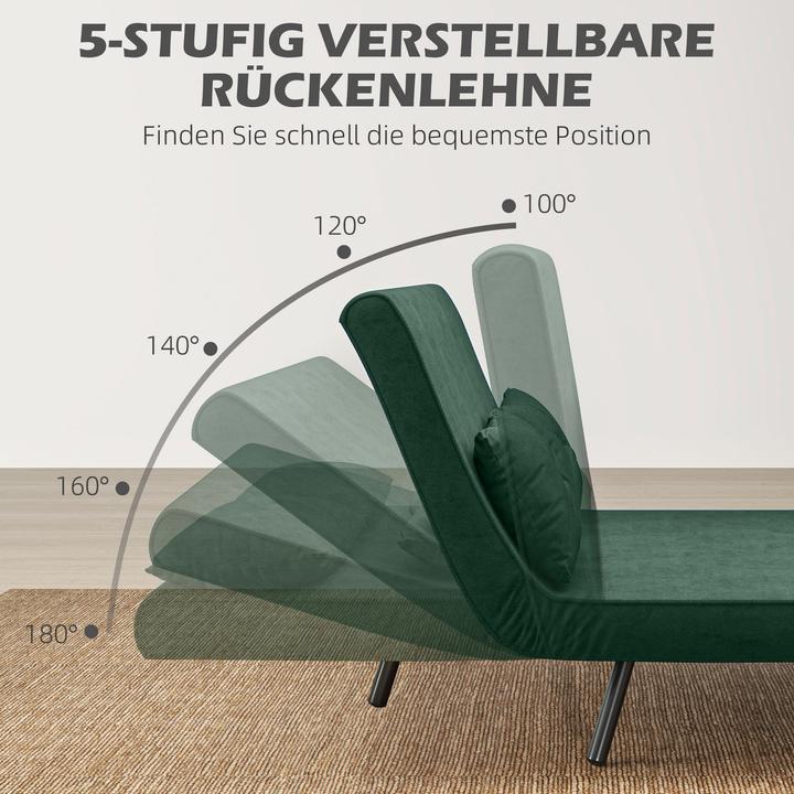Produktbild Homcom Schlafsofa Stahl, Polyester Grün