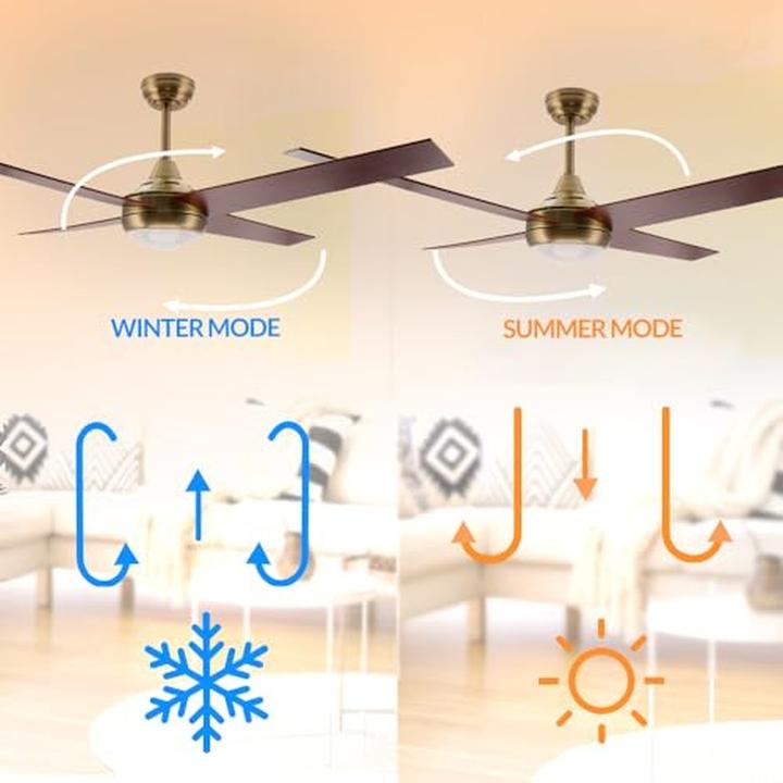 Produktbild M Mimotec Ceiling Fan with Dimmable LED Light, Remote Control, DC Motor, 6 Speeds, Timer, Energy Efficient
