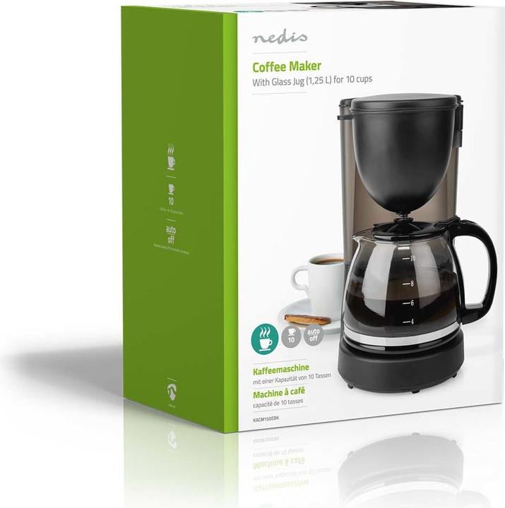 Produktbild Nedis Coffee Maker Maximum capacity: 1.25 l Number of cups at once: 10 Keep warm feature Black