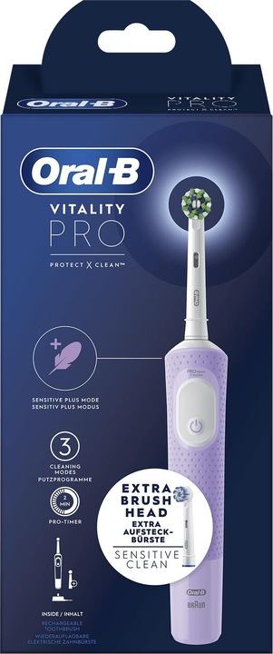 Actual product image Oral-B Vitality Pro Adult Rotating Vibrating Toothbrush Purple (Oscillating toothbrush)