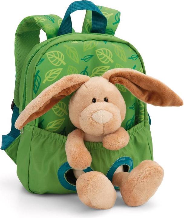 Produktbild NICI 61743 Rucksack mit Plüschtier 21x26cm Hase 25cm grün