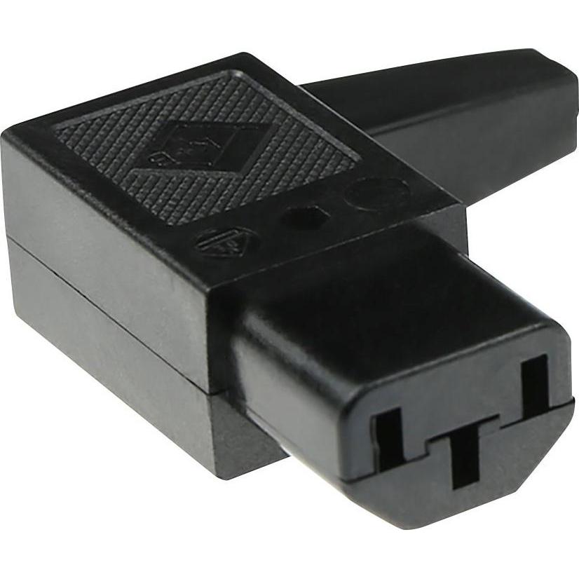 MPE-Garry C13 Power connector female angled with cable outlet right, Elektronikkabel + Stecker, Schwarz