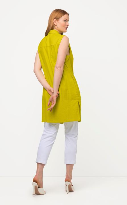 Produktbild Ulla Popken Bluse, Leinenmix, Hemdkragen, Taschen, ärmellos (46, 48)