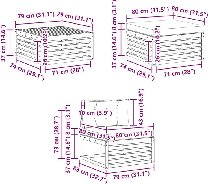 Produktbild vidaXL Outdoor-Sofa
