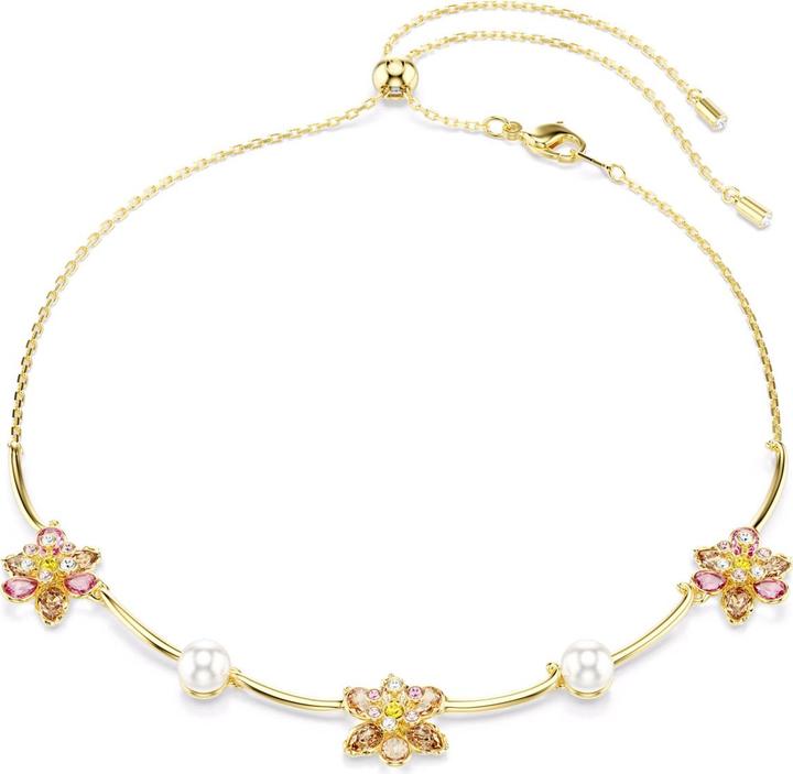 Actual product image Swarovski Idyllia Halskette Kristallperle Verschiedene Schliffe Blume Mehrfarbig Goldlegierungsschicht (Swarovski Metal)
