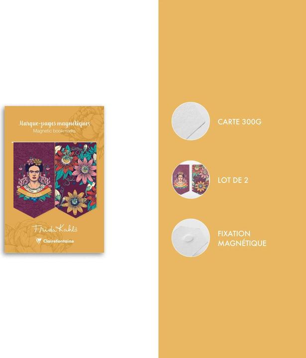 Actual product image Clairefontaine Frida Kahlo, Set of 2 bookmarks 7,5x4 cm