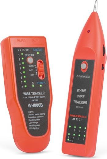 Maxwell & Williams Maxwell kábelteszter, kábelkereső (25341), RJ11/12/45-höz