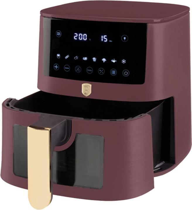 Produktbild BerlingerHaus Heissluftfritteuse mit 8 Kochprogrammen und Warmhaltefunktion, 5l, bordeaux