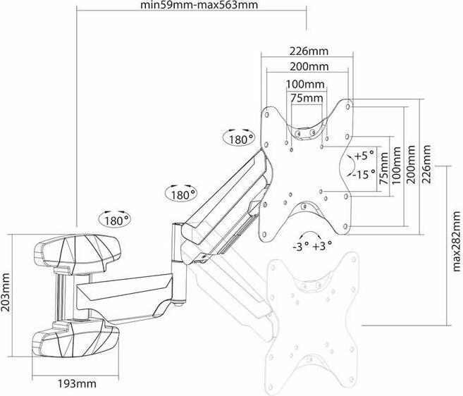 Actual product image Neomounts WAH 1TFT 3joint Max.30 (Wall, 42", 30 kg)