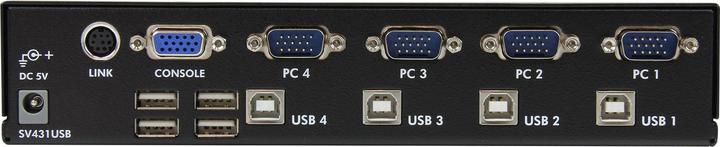 Image du produit StarTech Commutateur KVM VGA USB 4 ports avec hub - Commutateur KVM VGA professionnel
